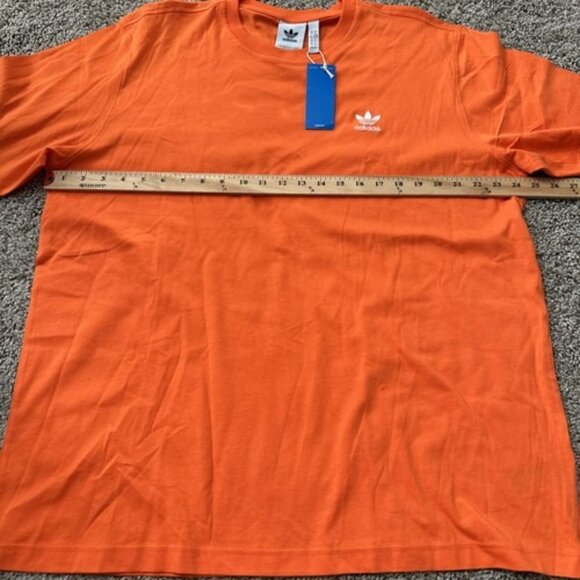 adidas Men's Trefoil Essentials Short Sleeve T-Shirt Orange Pull Over Size XL - Picture 6 of 10